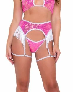 Roma Pink Sugar Nova Fringe Garter Belt -ravewonder store 6091 6092 6093 HP