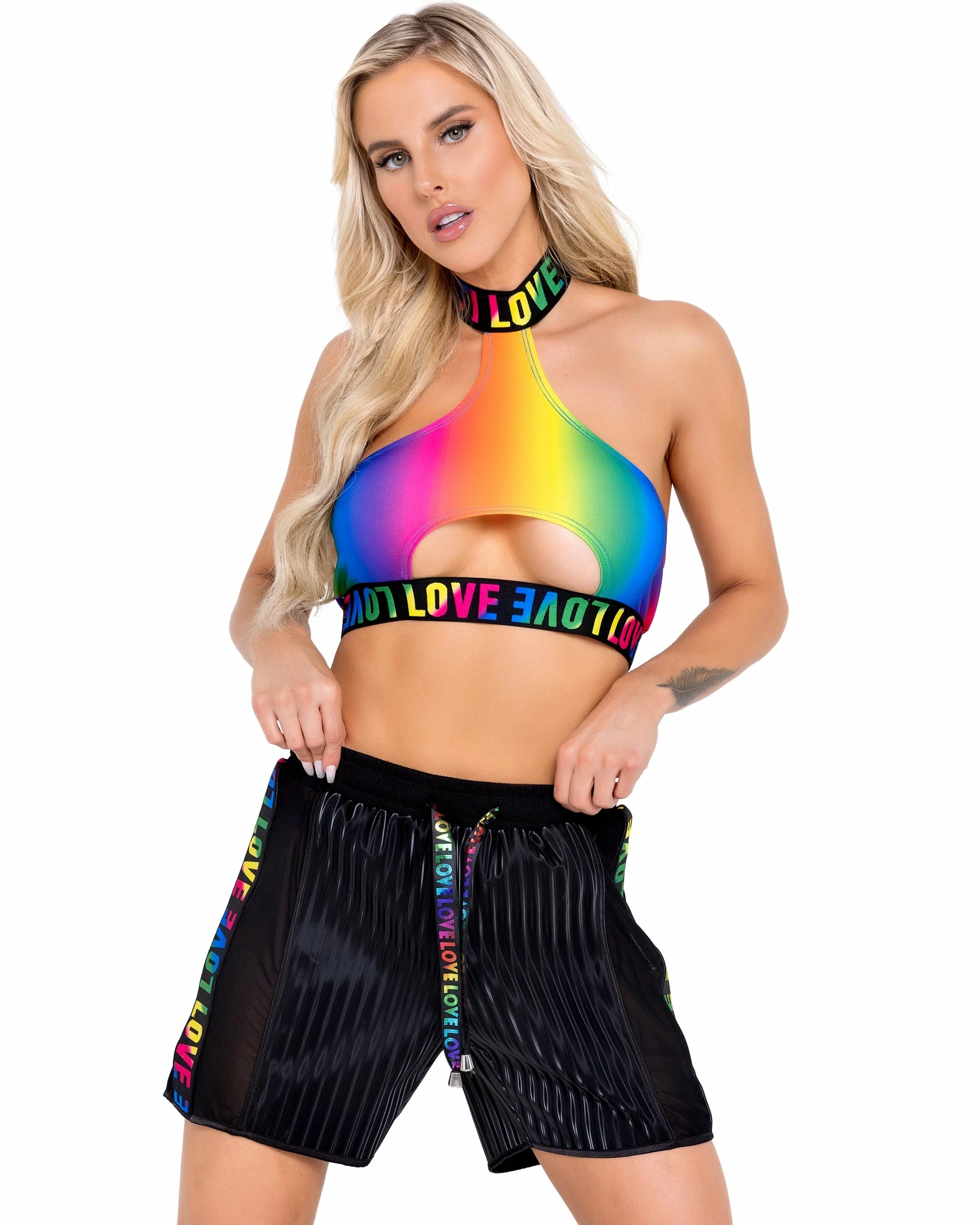 Roma Rainbow Love Two-Tone Biker Shorts 4 Roma Rainbow Love Two-Tone Biker Shorts - Image 2