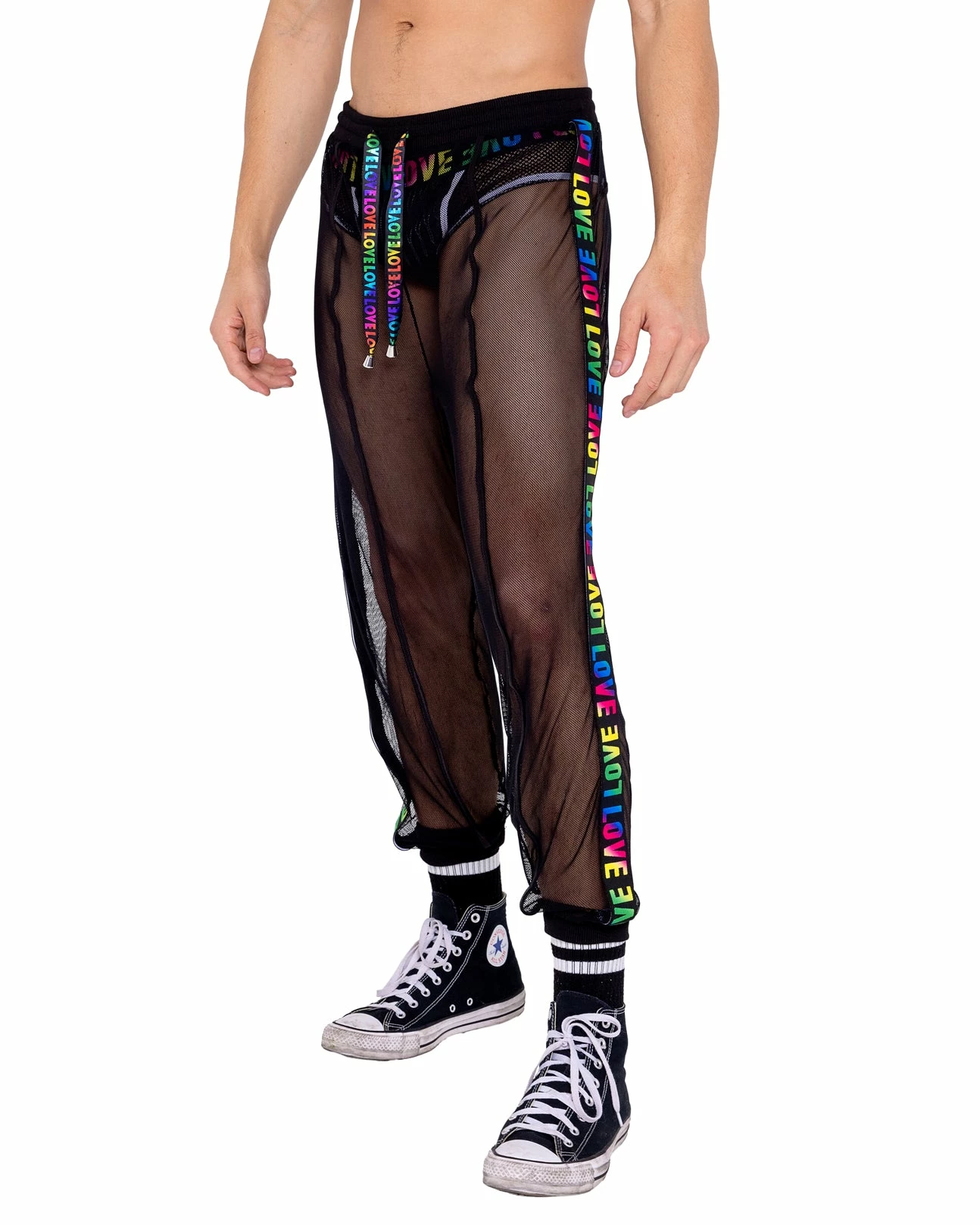 Roma Rainbow Love Fishnet Joggers 3 Roma Rainbow Love Fishnet Joggers