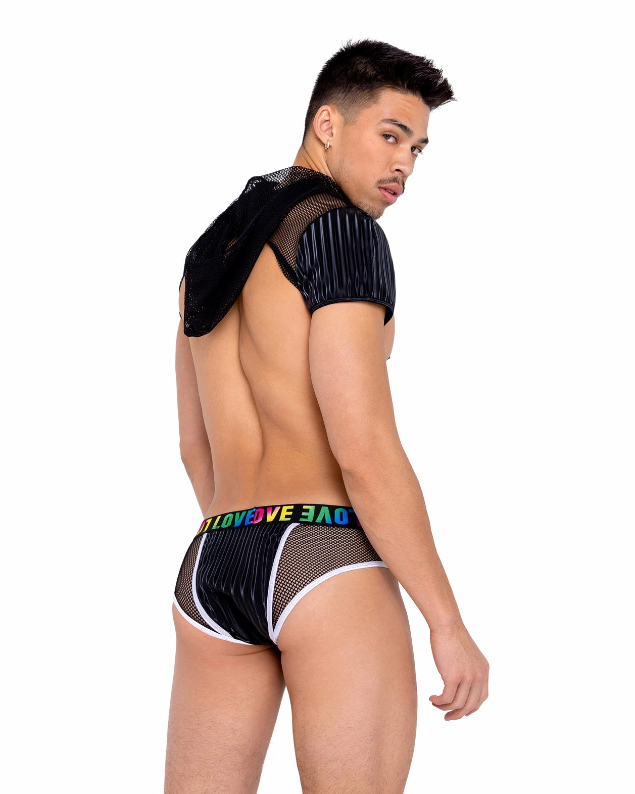 Roma Fishnet Crop Zip Hoodie 4 Roma Fishnet Crop Zip Hoodie - Image 2