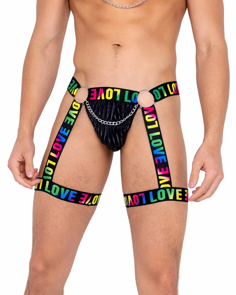 Roma Rainbow Love Garter Thong 3 Roma Rainbow Love Garter Thong