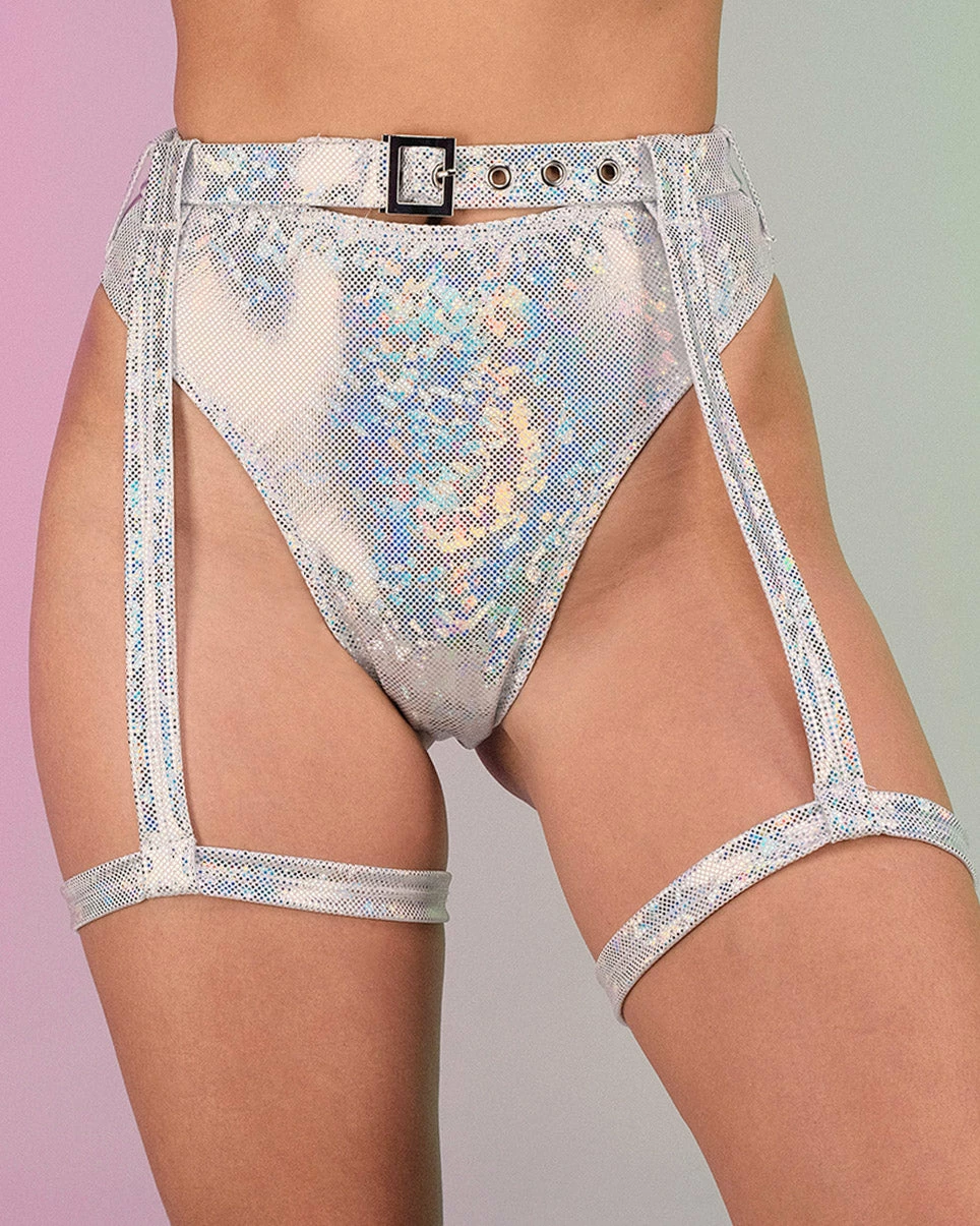 Roma Silver Aura Garter Belted Shorts 3 Roma Silver Aura Garter Belted Shorts