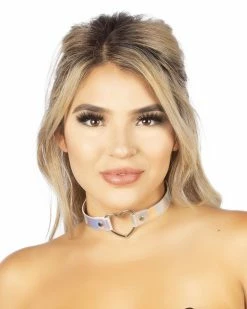 AE Holographic Choker With Heart Ring -ravewonder store 6743cpsm
