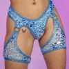 J. Valentine Aqua Sequin Net Chaps