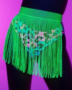 AE Neon Yellow Bejeweled Cover Up Skirt