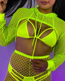 AE Neon Green Fishnet Hooded Shrug -ravewonder store 7 9506a375 20d5 40a6 9e6d 9bbd7080e0e3
