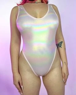J. Valentine Baby Pink Holo Foil Bodysuit