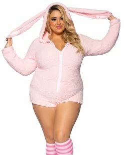 Leg Avenue Fuzzy Bunny Onesie -ravewonder store 86824X00509 main