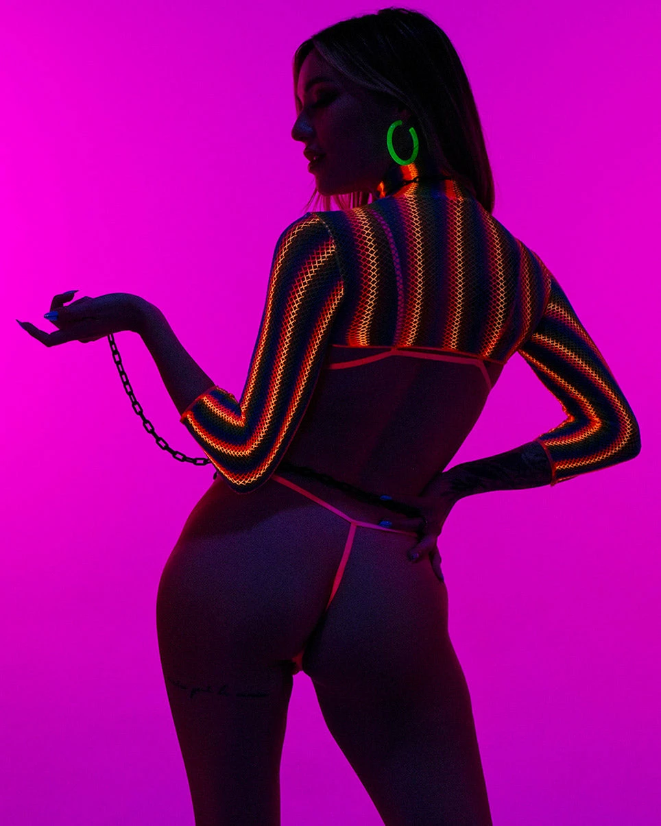 Leg Avenue Rainbow Industrial Net 3pc Bikini Set 2 Leg Avenue Rainbow Industrial Net 3pc Bikini Set - Image 2