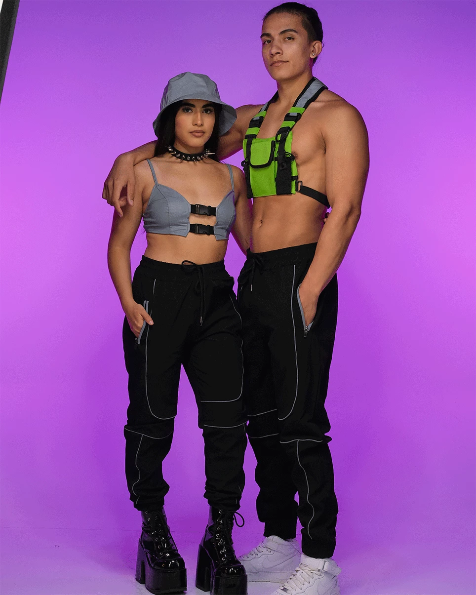 AE Black Reflective Joggers 4 AE Black Reflective Joggers - Image 2