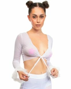 AE Bubble-icious Sheer Front-Tie Top 43 AE Bubble-icious Sheer Front-Tie Top -ravewonder store Blank 964 x 1205 21