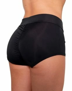 Shark Black Scrunch Back Booty Shorts