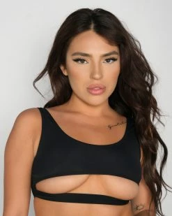 Shark Black Underboob Top