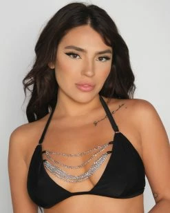 OhYes Fashion Black Breakin' Chains Bikini Top