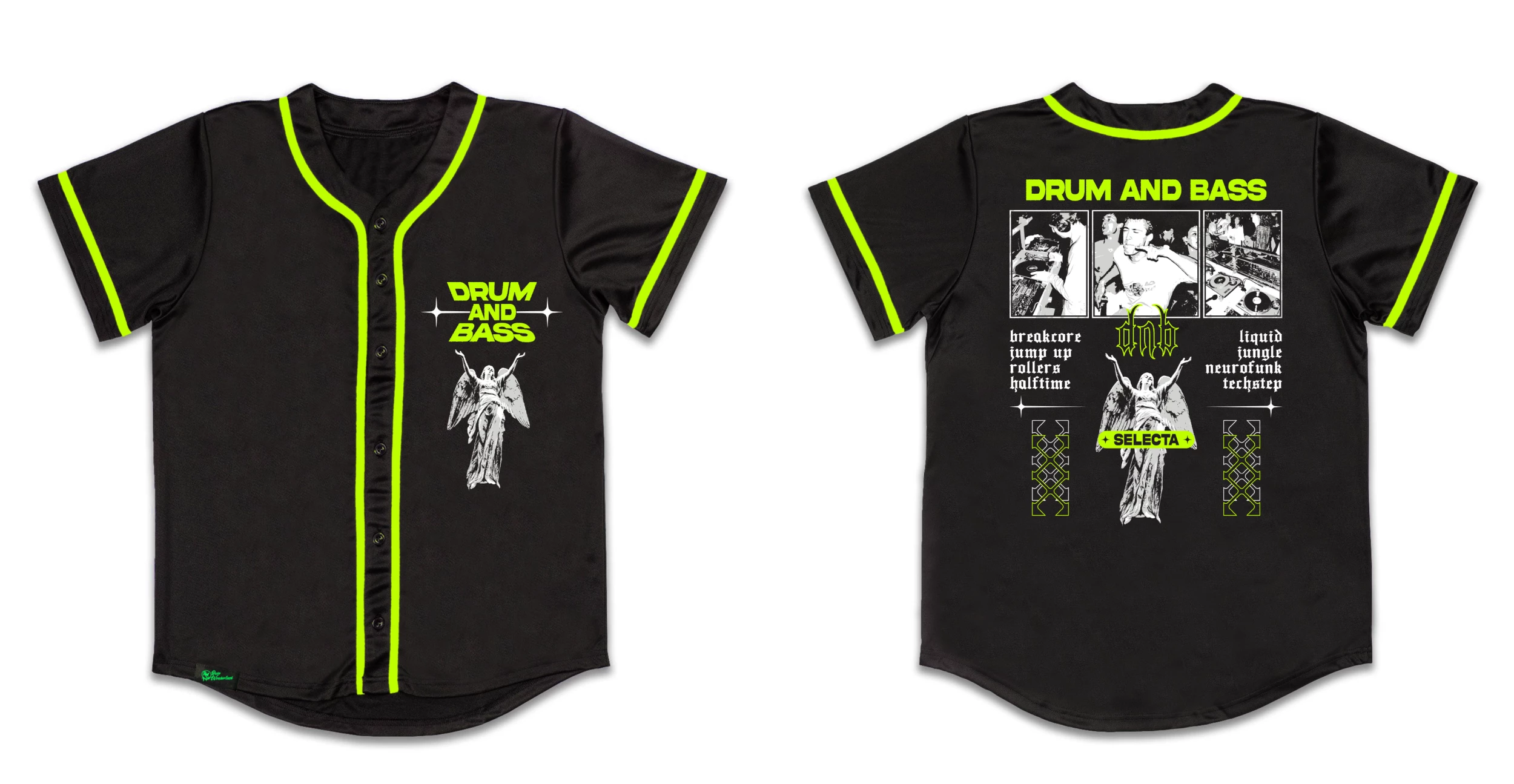 Jarmoo Drum And Bass Angel Yellow Baseball Jersey 7 Jarmoo Drum And Bass Angel Yellow Baseball Jersey - Image 5