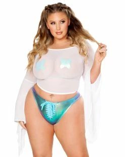 J. Valentine Sheer Mesh Lace Bell Long Sleeve Gypsy Top 17 J. Valentine Sheer Mesh Lace Bell Long Sleeve Gypsy Top -ravewonder store FF118 WHT FF120 AQU FT scaled