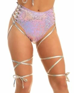 J. Valentine Side Lace-Up High Waist Shorts -ravewonder store FF373 LAV