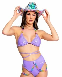J. Valentine Lavender Kandi Kid High Waist Thong -ravewonder store FR115 FR116 LAV FRONT 4 754cba58 5f56 4e6d 97db 99af43f362a2