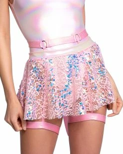 J. Valentine Pink Blush Sequin Net Tie Skirt 14 J. Valentine Pink Blush Sequin Net Tie Skirt -ravewonder store FR131 BPK FR106 PPK FRONT