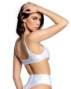 J. Valentine White Holo Foil Micro Tank -ravewonder store FR137 FR138 WHT BACK