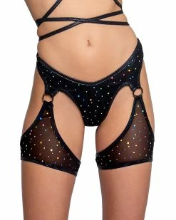 J. Valentine Dotted Luv Black Chaps -ravewonder store FR140 FR141 BLK FRONT 2