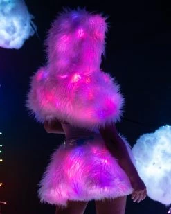 J. Valentine Confetti LED White Fur Belted Skirt -ravewonder store FR150 FR151 CNF BACK 2 scaled