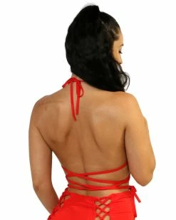 Shark Red Rave Bikini Wrap Top -ravewonder store IMG 2533 clipped rev 1