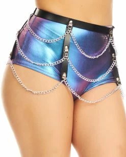 AE Drippin' In Chains Faux Leather Chain Skirt -ravewonder store K005 FRONT