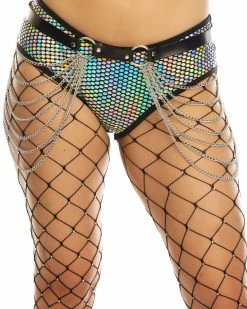 AE All Chained Up Faux Leather Belt 12 AE All Chained Up Faux Leather Belt -ravewonder store K022 BLK FRONT