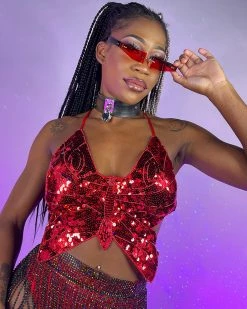 Western Fashion Butterfly Kween Sequin Top 28 Western Fashion Butterfly Kween Sequin Top -ravewonder store P20