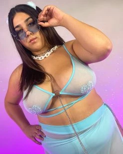 OhYes Fashion Baby Pink Pray For Me Mesh Chain Top -ravewonder store P22 297b0d32 af6a 415e abfd bf721e7eb52f