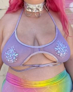 J. Valentine Mesh Tricot Underboob Wrap Top -ravewonder store Photo Aug 06 2 43 59 PM