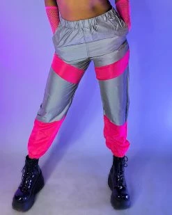 AE Pink Reflective Contrast Joggers