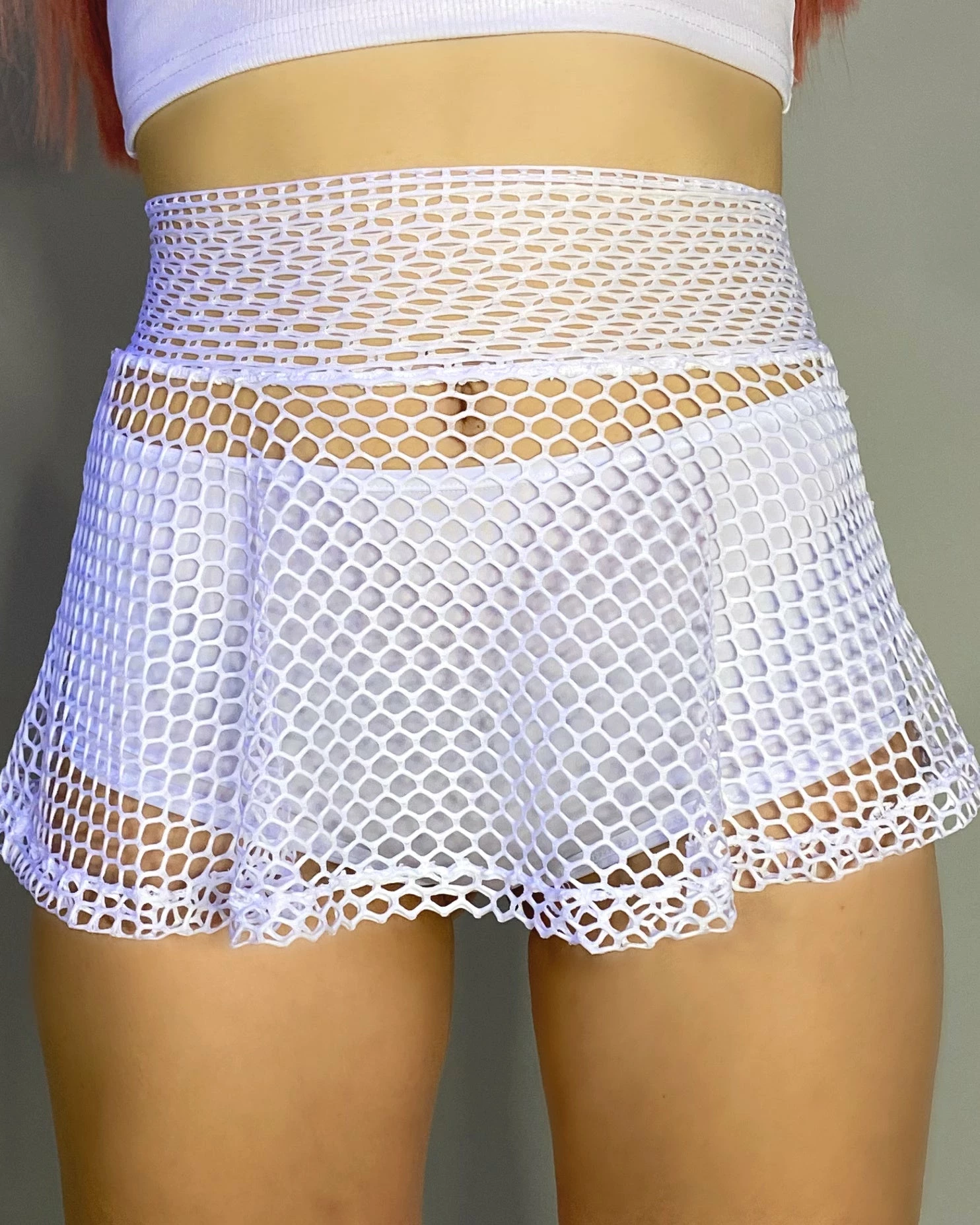 Shark White Fishnet Skater Skirt 3 Shark White Fishnet Skater Skirt - Image 3