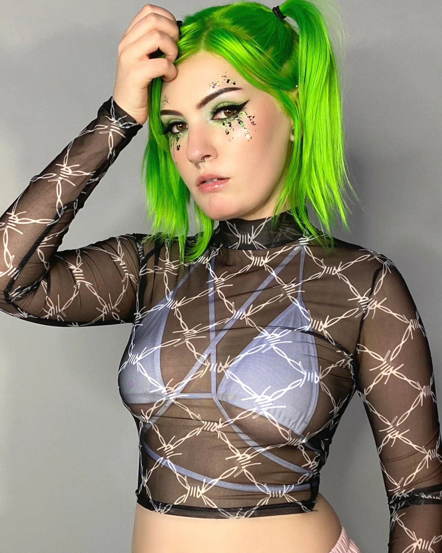 AE Barbed Bish Mesh Crop Top 2 AE Barbed Bish Mesh Crop Top - Image 2