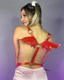 AE Heaven Sent Faux Leather Wings Harness -ravewonder store RED 69afae64 9037 40b0 b708 f7b5e265c3c1