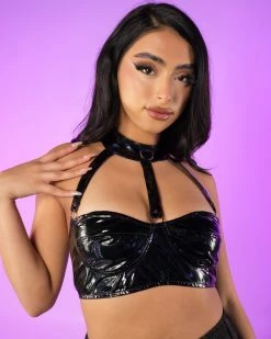 AE Say When Vinyl Halter Top