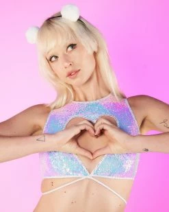 Roma Lavender Sugar Nova Heart Cutout Top -ravewonder store RW 011923 1281