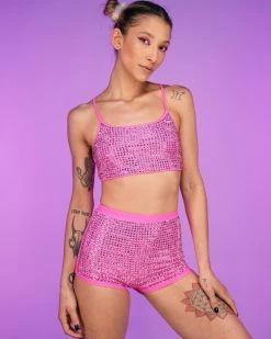 Hot And Delicious Pink Ice 2pc Rhinestone Set -ravewonder store RW 062922 793