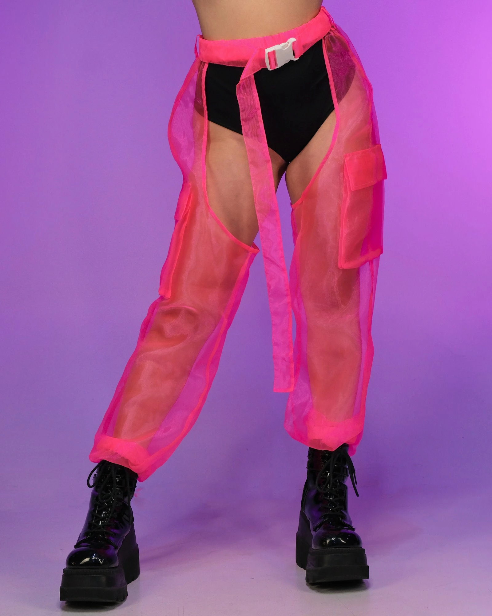 Hot And Delicious Pink Sheer Possibilities Organza Chaps 3 Hot And Delicious Pink Sheer Possibilities Organza Chaps
