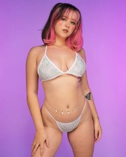 Leg Avenue White Rhinestone 2pc Bikini Set