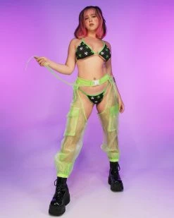 Hot And Delicious Neon Green Sheer Possibilities Organza Chaps 12 Hot And Delicious Neon Green Sheer Possibilities Organza Chaps -ravewonder store RW 071922 790