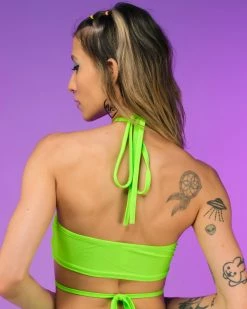 OhYes Fashion Neon Green Matrix Strappy Top -ravewonder store RW 072222 285
