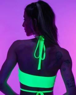 OhYes Fashion Neon Green Matrix Strappy Top -ravewonder store RW 072222 291