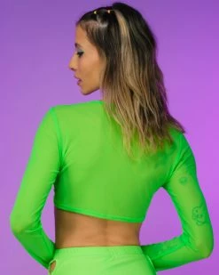 OhYes Fashion Ring My Bell Green Mesh Top -ravewonder store RW 072222 311