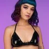 OhYes Fashion Cover Of Darkness Black Vinyl Bralette
