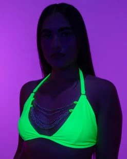 OhYes Fashion Green Breakin' Chains Bikini Top -ravewonder store RW 082322 119