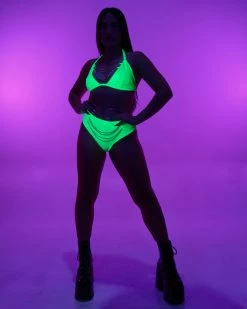 OhYes Fashion Green Breakin' Chains Bikini Top -ravewonder store RW 082322 123