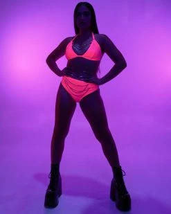 OhYes Fashion Pink Breakin' Chains Bikini Top -ravewonder store RW 082322 140