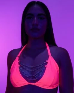 OhYes Fashion Pink Breakin' Chains Bikini Top -ravewonder store RW 082322 145